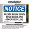 Signmission Please Break Down Your Boxes And Other Recycling, 5 in W x Rectangle, Vinyl Decal OS-2PACK-NS-D-35-L-17339 - alternate 2